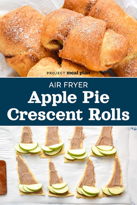 Apple Pie Crescent Rolls, Air Fryer Apple Pie, Apple Crescent Rolls, Apple Pie Crescents, Stuffed Crescent Rolls, Crescent Roll Dessert, Cinnamon Crescent Rolls, Traditional Apple Pie, Fried Apples