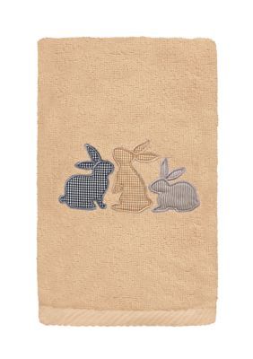 Your springtime decorations are not complete without lighthearted embroidered hand towels for your guest bath. “Bunny Row” hand towels feature a whimsical trio, decorated with mini gingham and stripe cloth appliques. These special & luxurious terry hand towels are manufactured with the finest Turkish cotton fiber for maximum softness and absorbency and bring country charm to your home. • Embroidered Bunny Design • 100% Genuine Turkish Cotton • Machine wash cold, no bleach, line dry or dry clean Embroidered Hand Towels, Cotton Hand Towels, Embroidered Towels, Bunny Designs, Terry Towel, Home Textiles, Country Charm, Bath Linens, Guest Bath