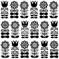 Finnish inspired seamless folk art pattern in black - scandinavian, posters for the wall • posters folk art, swedish, finnish | myloview.com Jagua Henna, Folk Illustration, Folklore Art, Arte Folk, Scandinavian Pattern, Folk Art Flowers, Folk Design, Scandinavian Folk Art, Scandinavian Art