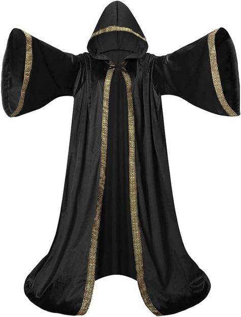 Amazon.com: Wizard Robe Adult with Hood Sleeves, Men Women Wedding Costume Halloween Fancy Lined Cosplay(59"/150cm,Apricot) : Toys & Games Diy Wizard Costume, Warlock Costume, Harry Potter Invisibility Cloak, Wizard Cape, Vampire Cloak, Wizard Outfit, Wizard Cloak, Wizard Robe, Witch Cloak