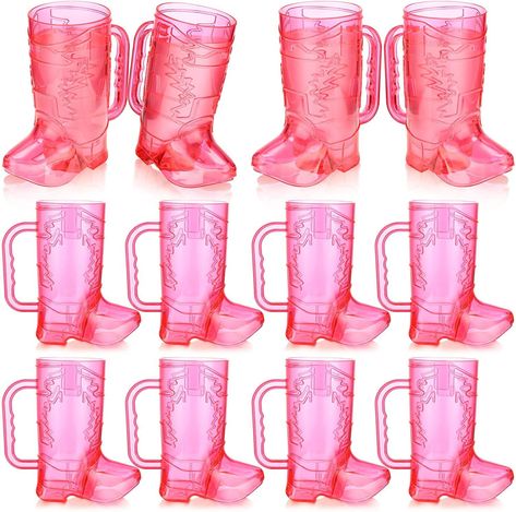 Western Theme Bachelorette Party, Boot Shot Glasses, Cowgirl Party Decorations, Theme Bachelorette Party, Bachelorette Balloons, Cowgirl Bachelorette Parties, 21st Bday Ideas, Pink Cowgirl Boots, Cowgirl Birthday Party