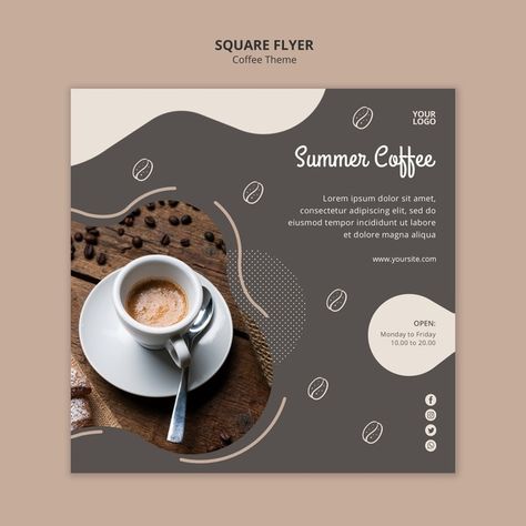 Coffee Shop Flyer, Coffee Shop Business Card, Coffee Poster Design, Coffee Shop Concept, Coffee Shop Menu, Concept Poster, Coffee Shop Business, Cafe Posters, Coffee Theme