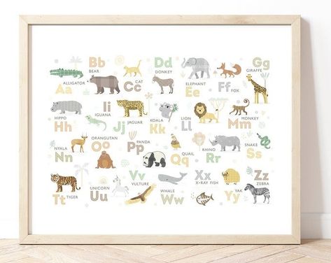 Rainforest Alphabet, Premium Nursery Prints, Can be Personalised Safari Alphabet, Alphabet Nursery Decor, Alphabet Nursery, Nursery Decor Neutral, Nursery Decor Boy, Animal Alphabet, Alphabet Poster, Animal Nursery, Jungle Animals