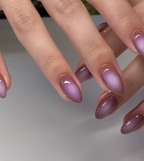 Purple Blush Nails, Grad Nails, 2nd Semester, Velvet Nails, Airbrush Nails, Grunge Nails, Power Puff, Minimal Nails, Soft Nails