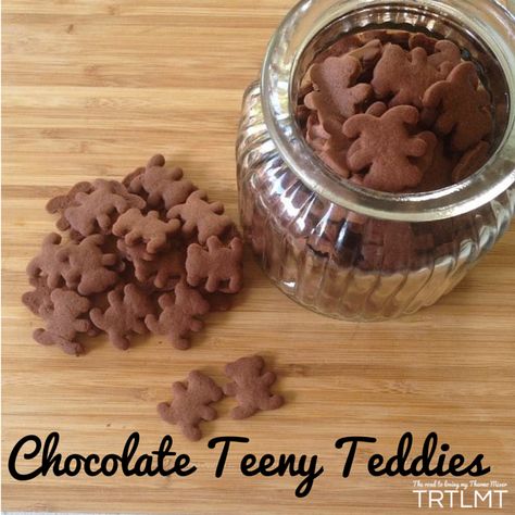 The other day I posted my honey version of Teeny Teddies and had many requests for a chocolate version. I have played around quite a bit and finally pe Bellini Recipe, Thermomix Baking, Teddy Grahams, Tiny Teddies, School Lunches, Biscuit Cookies, Thermomix Recipes, Kids Snacks, Homemade Chocolate