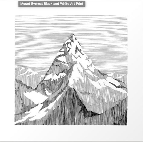 Hatch Art, Magic Screen, Mountain Sketch, Monte Everest, Black And White Art Print, Etch A Sketch, Sketch Videos, White Art Print, Artist Sketches