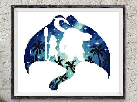 Moana modern Cross Stitch Pattern, easy counted cross stitch chart, embroidery,  fan gift DIY, nurse Moana Modern, Moana Cross Stitch, Cross Stitch Pattern Easy, Tema Disney, Disney Cross Stitch Patterns, Easy Animals, Images Disney, Completed Cross Stitch, Disney Cross Stitch