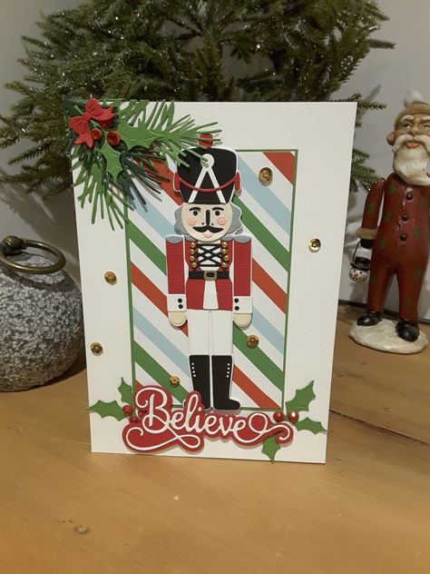 Nutcracker christmas card Nutcracker Christmas Cards Handmade, Christmas Cards 2024, Nutcracker Tags, Nutcracker Cards, Childrens Christmas Cards, Christmas Card Book, Watercolor Nutcracker, The Nutcracker Christmas, Nutcracker Christmas Card