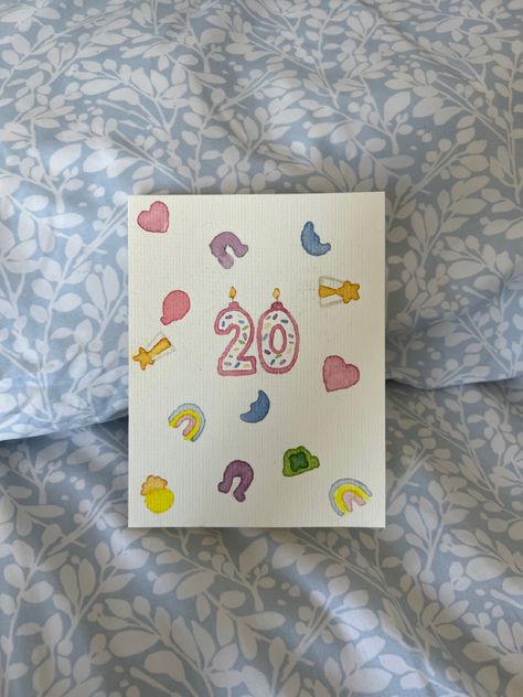 Birthday Card Ideas For Family, Happy 20th Birthday Cards Diy, Card Ideas Aesthetic Birthday, What To Put In Birthday Cards, Youre My Lucky Charm, Girly Bday Gifts, 2024 Card Ideas, Best Friend 20th Birthday Gift Ideas, Homemade Birthday Cards Aesthetic