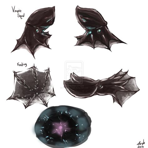 vampire squid Vampire Squid Art, Vampire Squid Oc, Vampire Squid Drawing, Squid Oc, Squid Drawing, Vampire Squid, Ocean Stuff, Birthday Challenge, Sonic Oc