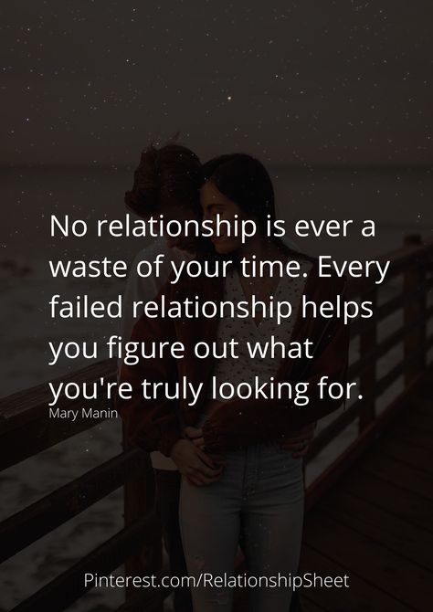 No relationship is ever a waste of your time. Every failed relationship helps you figure out what you're truly looking for. Wasting Time Quotes Relationships, New Start Quotes, Start Quotes, No Relationship, Relationship Humor, Relationships Are Hard, Healing Relationships, Failed Relationship, Dear Future Husband