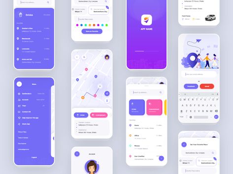 GPS TRacking and Navigation APP UI by Md Shohanur Rahman on Dribbble Map App Design, App Infographic, Navigation Ui, App Navigation, Moodboard App, Safety App, App Map, Navigation App, Ui Ux 디자인