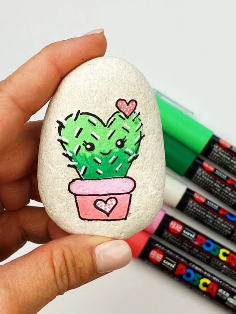 Rock Tutorial, Rock Painting Supplies, Drawing Rocks, Rock Painting Tutorial, Mandala Rock Art, Cactus Painting, Art Rock, Rock Painting Ideas Easy, Rock Painting Designs