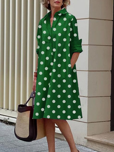 Shirt Collar Pattern, Doctor Dress, Dress Sleeve Length, Collared Shirt Dress, Shift Dresses, Cotton Blends Dress, Casual Long Sleeve Shirts, Party Dress Long Sleeve, Long Sleeve Print Dress