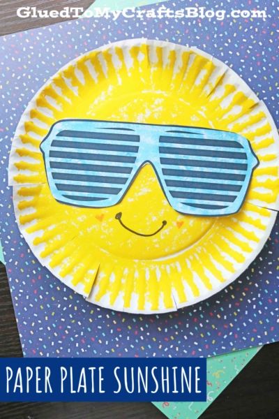 Paper Plate Sun Craft, Paper Plate Sun, Sun Craft, Sunshine Crafts, Foamiran Flowers, Sun Crafts, Weather Crafts, Paper Plate Crafts For Kids, Spring Crafts For Kids