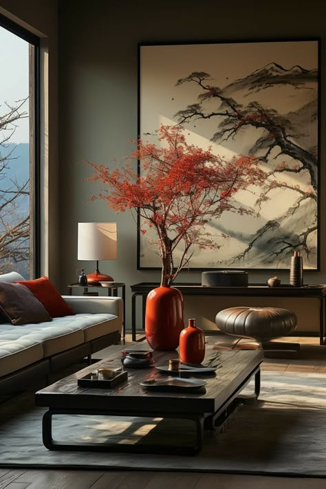 Chinese Interior Design, Japanese Living Room, Asian Interior Design, Zen Interiors, Chinese Interior, Asian Interior, Chinese Decor, Japanese Interior Design, Japanese Decor