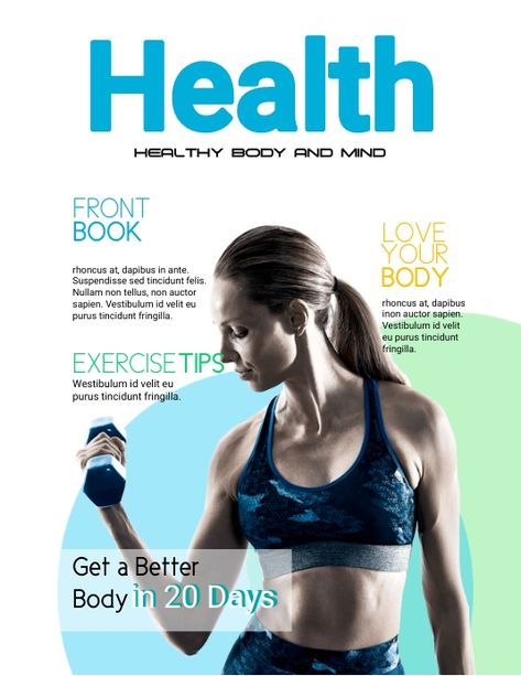 Fitness Magazine Cover, Magazine Back Cover, Health Awareness Poster, Health Magazine Cover, Small Business Logo Design, Magazine Cover Page, Graphic Design Freebies, Magazine Cover Template, Fitness Wallpaper