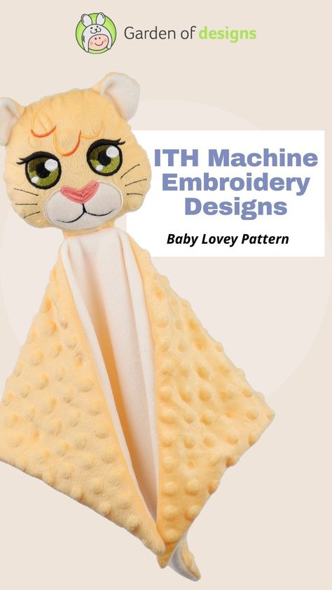 Ith Stuffed Animals, Lovey Doll, Machine Embroidery Designs Baby, Diy Baby Toys, Personalized Lovey, Baby Lovies, Sewing Designs, Machine Embroidery Ideas, Ith Machine Embroidery