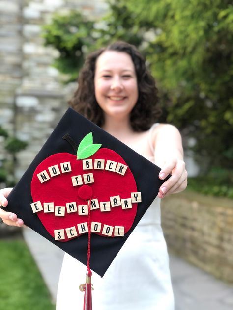 Teaching Credential Grad Cap, Cap Decoration Ideas College, Grad Caps For Education Majors, High School Grad Cap Ideas For Future Teachers, Cap Decoration For Teachers, Graduation Cap Decoration Teacher Education Major, Education Degree Graduation Caps, Grad Cap Ideas Teacher Education Major, Cap Decoration Graduation College Teacher