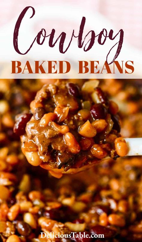 Calico Baked Beans, Baked Beans With Hamburger, Cowboy Baked Beans, Slow Cooker Baked Beans, Slow Cooker Baking, Cowboy Beans, Baked Bean Recipes, Best Party Food, Pioneer Woman Recipes