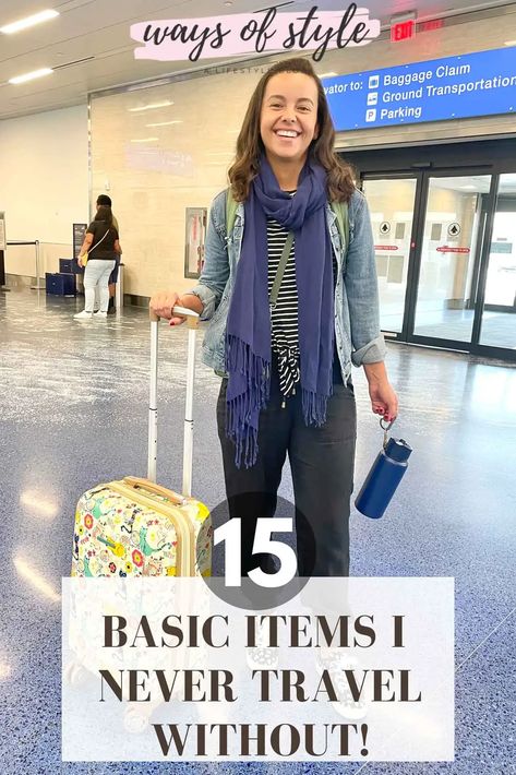 The 15 Best Travel Essentials For Women! Advice From A Full Time Traveler. Sharing all my secrets as a minimalist packer, as well as my top 15 travel essentials for women. No BS! #travelessentials #howtopacklight #womensessentialsfortravel #womenstravelessentials #besttravelessentials By Ways of Style Travel Outfits Women, Best Travel Clothes, Europe Travel Essentials, Travel Packing Checklist, Women Advice, Outfit For Travel, Travel Capsule Wardrobe, Travel Capsule, Time Traveler