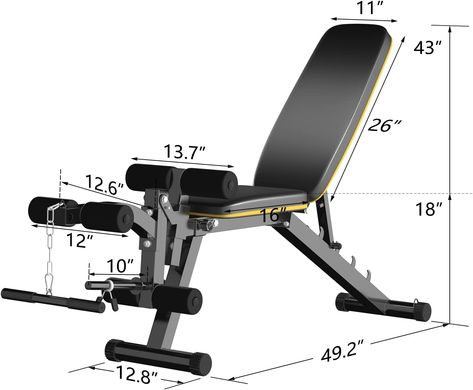 ZENOVA Adjustable Weight Bench Workout Bench with Leg Extension, Incline Decline Exercise Bench Strength Training Equipment Home Gym
Color:Yellow Incline Curls, Workout Bench, Bench Workout, Chest Press, Adjustable Weight Bench, Weight Bench, Dumbbell Rack, Sit Ups, Body Training