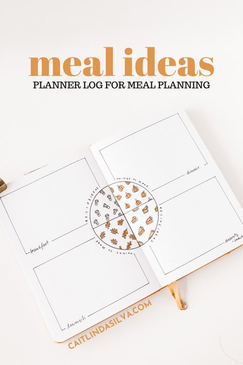 Bullet Journal Meal Ideas, Meal Tracker Bullet Journal, Meal Ideas List, Meal Planner Bullet Journal, October Planner, Month At A Glance, Creating A Bullet Journal, Planner Spreads, Weekly Meals