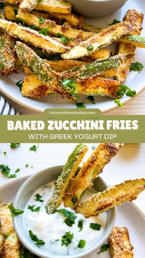 PIN for Baked Zucchini Fries with Greek Yogurt Dip Zucchini Greek Yogurt, Zucchini Greek, Fries Dip, Greek Yogurt Dipping Sauce, Greek Yogurt Bread, Greek Yogurt Veggie Dip, Greek Zucchini, Baked Zucchini Fries, Greek Yogurt Dip