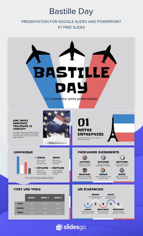 Bastille Day France National Day, Unique Website Design, Bastille Day, Powerpoint Presentation Design, Power Point Template, Powerpoint Slide, Google Slides Themes, Unique Website, Slide Design