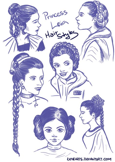 Princess Leia's hairstyles Leia Organa Hairstyles, Princess Leia Hairstyles, Princess Leia Makeup, Leia's Lightsaber, Leia Hairstyles, Star Wars Hairstyles, Movie Hairstyles, Leia Hair, Star Wars Hair