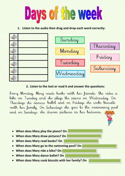 Days Of The Week Worksheets For Kids, Days Of The Week Worksheet For Grade 2, Days Of The Week Worksheet Grade 1, Week Days Worksheet, Days Of Week Activities, Days Of Week Worksheet, Days Worksheet, Days Of The Week Worksheet, Days Of The Week Activities