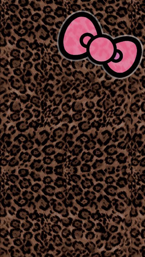 LOve Pink~: Brown Leopard HelloKitty Wallpapers 2000s Wallpaper, Cheetah Wallpaper, Leopard Print Wallpaper, Cheetah Print Wallpaper, Iphone Art, Bow Wallpaper, Iconic Wallpaper, Animal Print Wallpaper, Hello Kitty Backgrounds