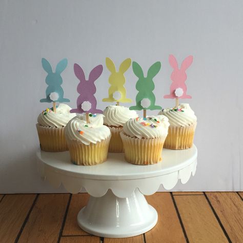 BUNNY CUPCAKE TOPPERS - SOME BUNNY PARTY - SOME BUNNY FIRST BIRTHDAY - EASTER CUPCAKE TOPERS Bunny Cupcake Toppers, Cricket Joy Projects Craft Ideas, Bunny First Birthday, Easter Cupcake Toppers, Bunny Cupcake, Birthday Bunny, Easter Cupcake, Easter 2024, Bunny Cupcakes