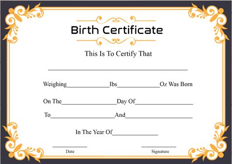 Birth Certificate Template Uk Free Gift Certificate Template, Birth Certificate Template, Folder Templates, Awards Certificates Template, Printable Certificates, Gift Certificate Template, Year Of Dates, Writing Templates, Spreadsheet Template