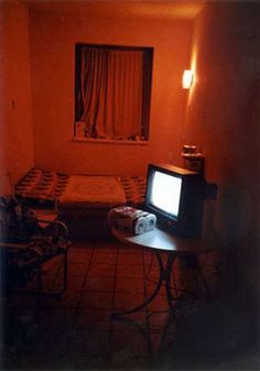 Jean-Christian Bourcart Liminal Apartment, Red Hotel Room, Indrid Cold, Bd Design, Cafe Lighting, Motel Room, Bg Design, Television Set, Hotel Home