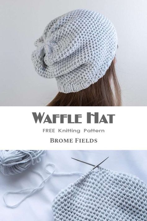 Knit Beanie Pattern, Creative Knitting, Hat Tutorial, Crochet Knit Hat, Waffle Stitch, Start Knitting, Hat Knitting, How To Start Knitting, Blanket Knitting Patterns