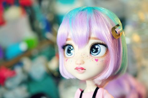 Shibajuku doll repaint | Did some mods on her mouth and eyes… | Flickr Mouth And Eyes, Lol Doll, Custom Monster High Dolls, Monster High Repaint, Custom Toys, Angel Doll, Art Dolls Handmade, Doll Repaint, Doll Eyes