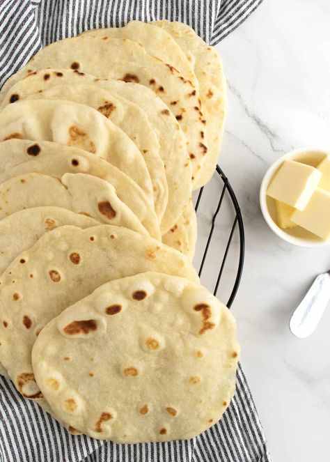 Homemade Flour Tortillas by The BakerMama Homemade Tortillas Easy, Easy Flour Tortillas, Mexican Flour Tortillas, Tortillas Homemade, Flour Tortilla Recipe, Homemade Tortilla Recipe, Tortilla Recipes, How To Make Flour, Mexican Favorites