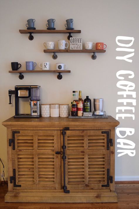 DIY | Home Coffee Bar Diy Coffee Bar, Home Coffee Bar, Diy House Projects, Buffet Table, Diy Table, Kitchen Items, Diy Home Improvement, Coffee Bar, Dream Kitchen