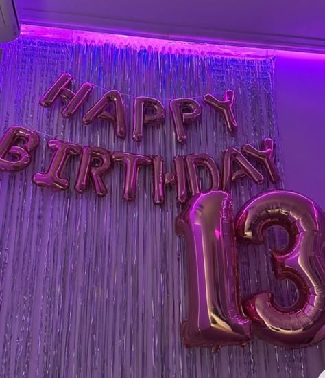 13 Birthday Picture Ideas, 14th Birthday Party Ideas, Happy Birthday Icons, Thirteenth Birthday, 13 Birthday Cake, Happy 13th Birthday, Simple Birthday Decorations, Cute Birthday Pictures, Cute Birthday Ideas