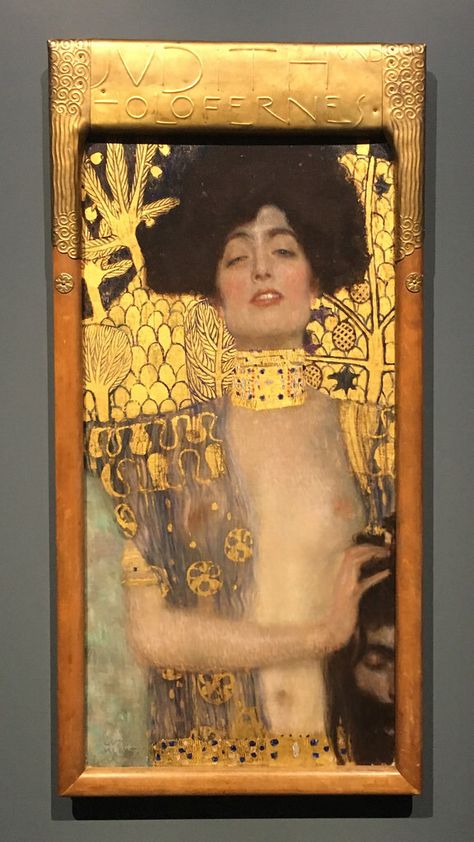 Gustav Klimt  - Judith I and the head of Holofernes Klimt Judith, Judith And Holofernes, Art Mini Toile, Canvas Art Projects, Art Journal Cover, Daily Painting, Aesthetic Painting, Beginner Painting, Mini Canvas Art