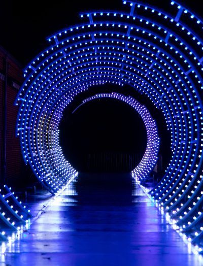 Festival Entrance, Led Light Installation, Event Entrance, Entrance Lighting, Light Art Installation, Light Tunnel, Outdoor Artwork, Entry Gates, Light Sculpture