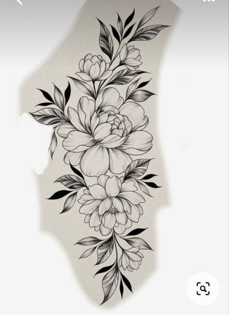 Flower Hip Tattoos, Peony Flower Tattoos, Hip Tattoo Designs, Floral Thigh Tattoos, Hip Thigh Tattoos, Hip Tattoos Women, Flower Tattoo Shoulder, Bicep Tattoo, Floral Tattoo Sleeve