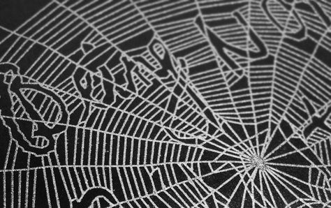 Stefan Sagmeister's spider web is a metallic silver engraving - too cool. Spider Web Typography, Spider Web Letters, Spider Typography, Spider Web Art, Web Typography, Stefan Sagmeister, Art Letters, Silver Engraving, Doja Cat