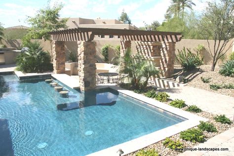 Poolside bar.    http://www.unique-landscapes.com/gallery/Pools-Swim-up-bars.html Pool Sheds, Luxury Swimming Pools, Patio Pergola, Pergola Design, Luxury Pools, Backyard Pool Landscaping, Backyard Pergola, Dream Pools, Backyard Pool Designs