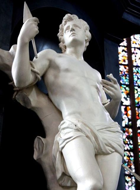 St. Sebastian was one of the victims of the persecutions of Diocletian. Bernini Sculpture, Palomo Spain, Classic Sculpture, St Sebastian, Greek Statues, Empire Romain, Greek Sculpture, Anatomy Poses, Body Reference Poses