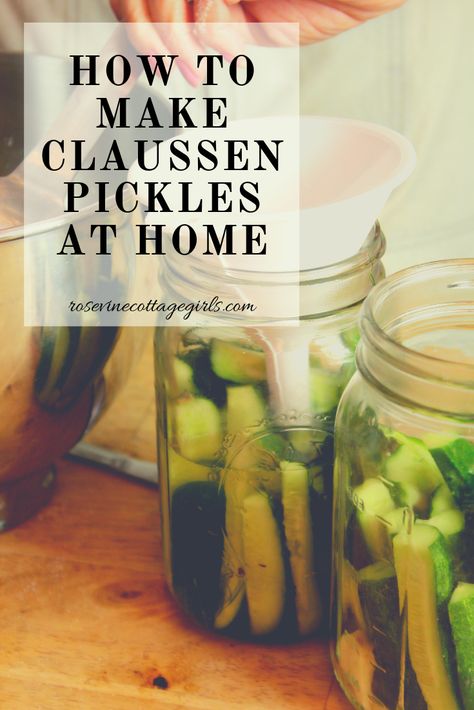 The #1 Best Homemade Claussen Pickles Recipe - Clausen Dill Pickle Recipe, Pickles Claussen, Claussen Pickle Recipe, Pickling Brine Recipe, Claussen Pickles, Kosher Pickles, Refrigerator Pickles Dill, Garlic Dill Pickles, Pickle Recipes Homemade