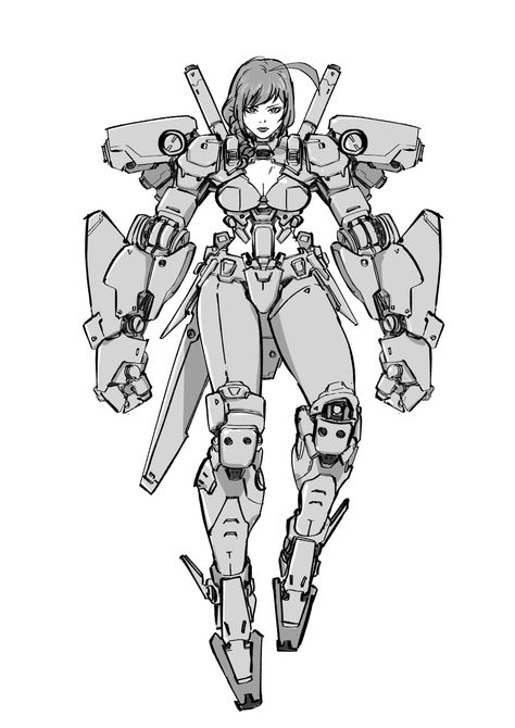 (3) Alex Cipriano on Twitter: "Girl in power armor #cyberpunk #sketch #mecha #robots #girls #scifi #art #drawing https://t.co/3PDV30SxvX" / Twitter Female Droid Character Design, Robot Head Design, Cyberpunk Sketch, Mecha Sketch, Ace Core, Mecha Drawing, Cyberpunk Robot, Characters References, Mecha Girl