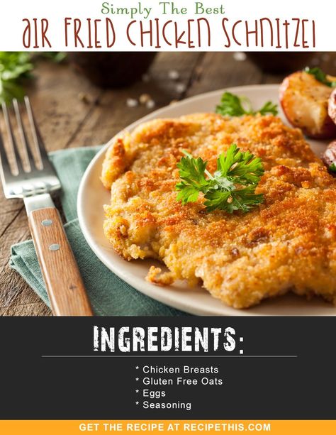 Simply The Best Air Fried Chicken Schnitzel via @recipethis Best Air Fried Chicken, Chicken Schnitzel Recipe, Quick Puddings, Schnitzel Recipe, Schnitzel Recipes, Chicken Schnitzel, Airfryer Recipes, Travel Journey, Air Fried Chicken