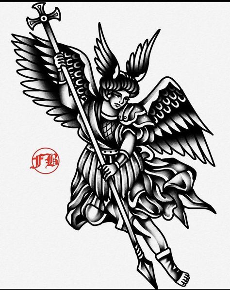 #tattoo #tattoos #inked #tattooart #tattooed #tattooideas #tattoodesign #tattooinspiration #tattoosleeve #tattooflash #inkedgirls #tattooedwomen  #InkLaughs  #TattooFails Angel Tattoo Men Traditional, American Traditional St Michael Tattoo, American Traditional Valkyrie Tattoo, Man Traditional Tattoo, Old School Tattoo Men Ideas, Traditional Tattoo Art Men, American Traditional Tattoo Design Black, American Traditional Forearm, Classic Tattoos For Men